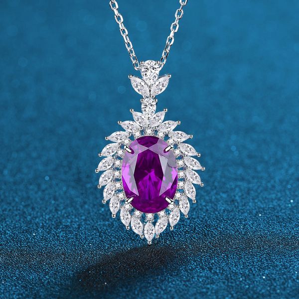 925 Sterling Silver Necklace with Multi-Color Gemstone Pendant in Red, Purple, Blue, and Green, Elegant and Noble Design for Women
925 Sterling Silver Necklace with Multi-Color Gemstone Pendant in Red, Purple, Blue, and Green, Elegant and Noble Design for Women