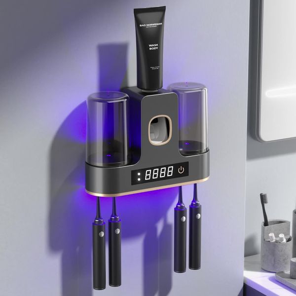 Toothbrush UV Disinfection Box UV Toothbrush Sanitizer Smart Tooth Cup Dryer, Punch - free Wall - mounted Storage Rack with Sterilization Function for Bathroom
Toothbrush UV Disinfection Box UV Toothbrush Sanitizer Smart Tooth Cup Dryer, Punch - free Wall - mounted Storage Rack with Sterilization Function for Bathroom
