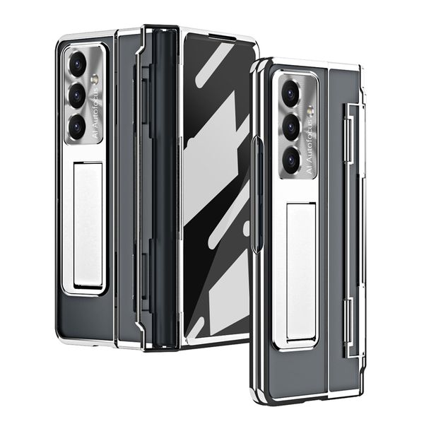 Plating Armor Transparent Membrane Hinged Phone Case for Samsung Galaxy Folding Z Fold 7 6 5 4 5G Invisible Bracket Full Protective Tempered Film Kickstand Shell, Blue
Plating Armor Transparent Membrane Hinged Phone Case for Samsung Galaxy Folding Z Fold 7 6 5 4 5G Invisible Bracket Full Protective Tempered Film Kickstand Shell, Blue