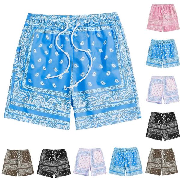 Summer Shorts For Men Plus Size Men's Boho Drawstring Waist Paisley Print Beach Shorts For Men