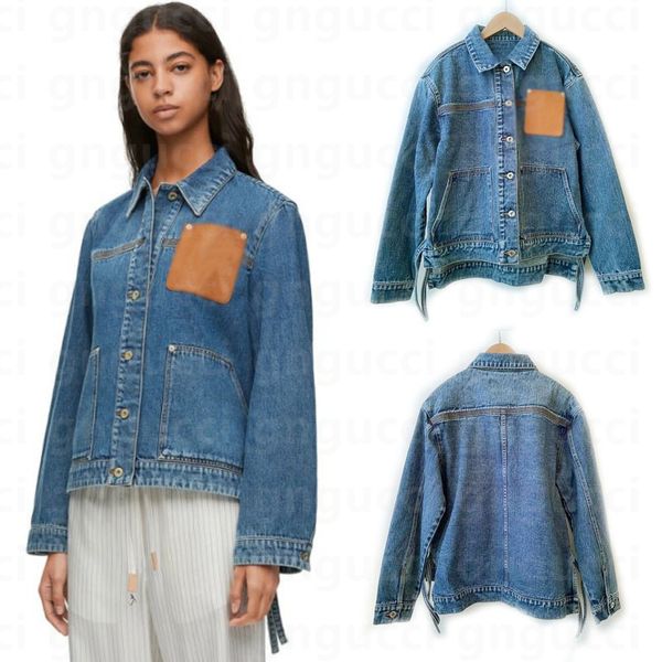Womens Jacket Jenas Logo Embroidered Pocket Denim Jacket Versatile Casual And L…