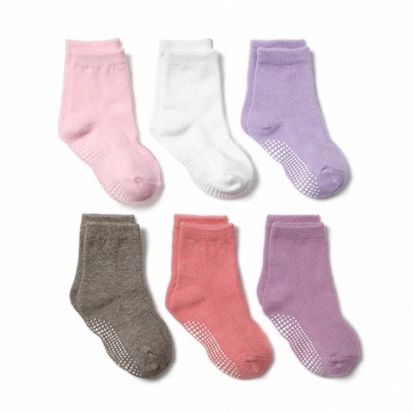 Kids Sock Baby Boys Girls Floor Socks Black White Children Toddlers Non slip Green Red Yellow Pink Orange