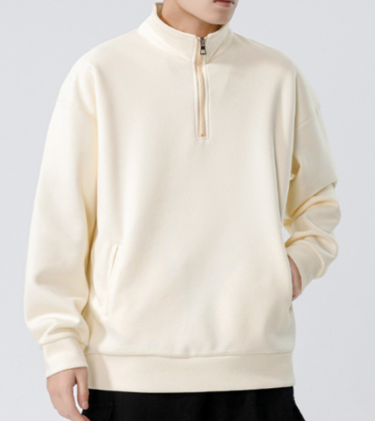 347 Turtleneck Sweatshirt for Men Autumn and Winter Thickened Loose Trendy Solid