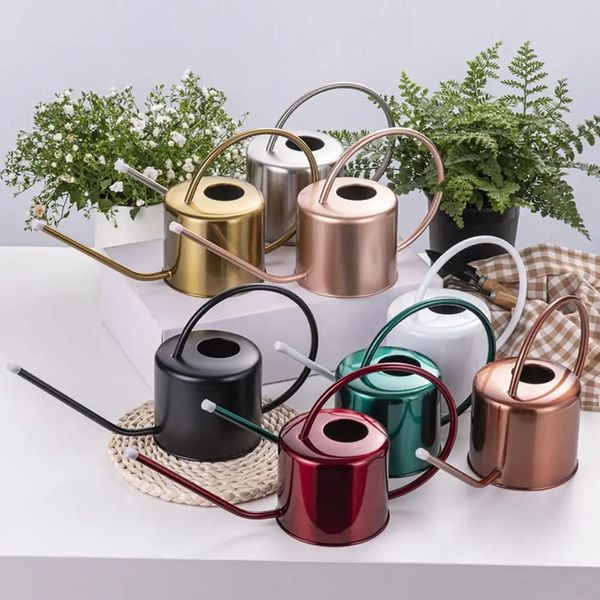Stainless Steel Watering Can Comfortable Large Capacity Watering Pot Rustproof Leakproof 1.3L Spray Kettle Vegetable Planting 250521