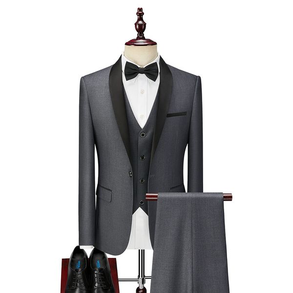 H714 Slim fit best man groom wedding business casual senior formal wear