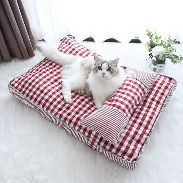 Pet Cat Bed Cushion Soft Lounger Pet Bed House for Dogs Cats Cozy Sleeping Sofa Warm Puppy Kennel Mat Dog Mattress Pet Supplies M251201