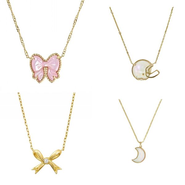 Pendant kendric scott bow designer jewellery luxury necklace diamond metal chain plated gold necklaces casual popular zl100