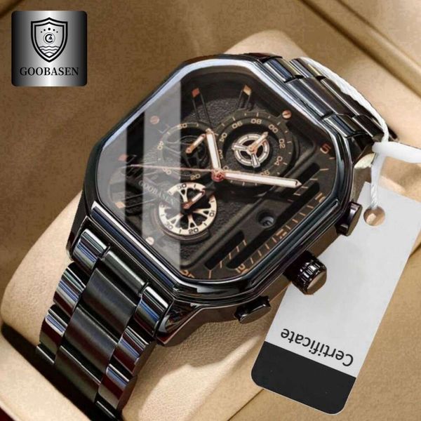 Square Black Warrior Men's Watch Sports Calendar Export One Piece Luminous Waterproof