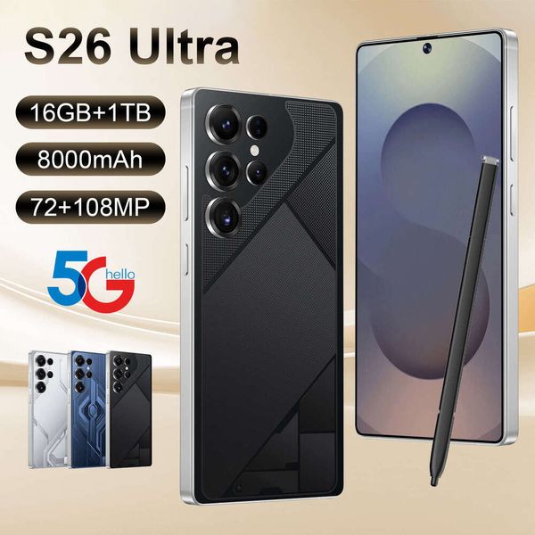 New S26 Ultra Hot Model TK 7.2Inch 16+1Tb Fast Charging Android Smartphone Wholesale