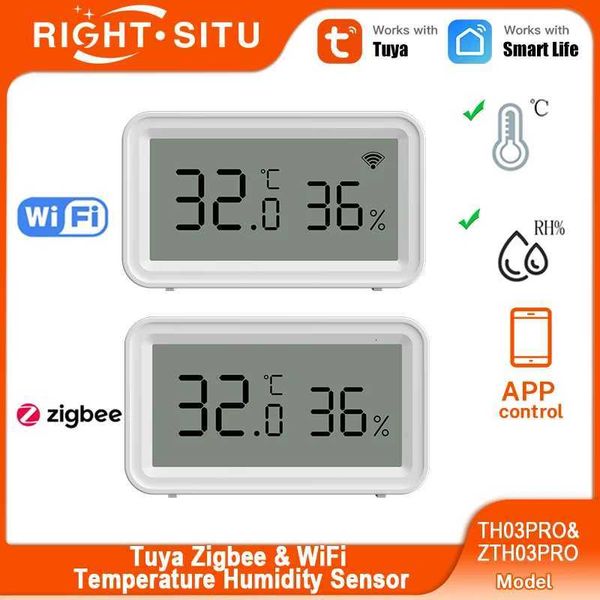 Tuya Zigbee 30 WiFi Temperature Humidity Sensor Smart Thermometer Hygrometer APP Remote Control Work with Yandex Alexa X251203