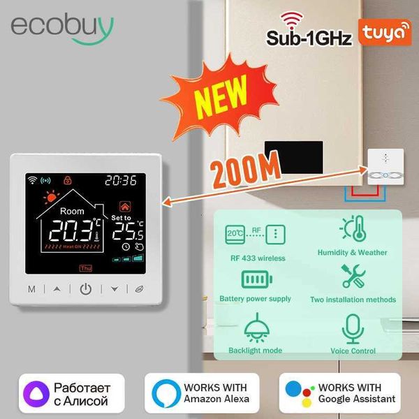 Tuya Smart Home Wireless Wifi Thermostat Gas Boiler 433Mhz Wifi Smart Thermostat Temperature Controller Alexa Google Home X251203