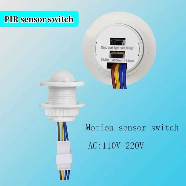 AC110V-220V PIR Motion Sensor Light Switch 220V 110V Time Delay/Mode Adjust Infrared Human Body Motion Detector Auto Control X251203