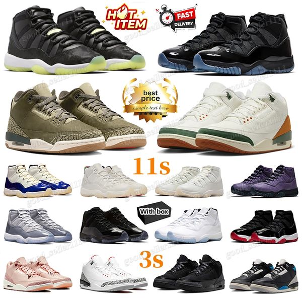 Designer 3 3S 11 11S Basketball Shoes Men Women Solefly Mia…