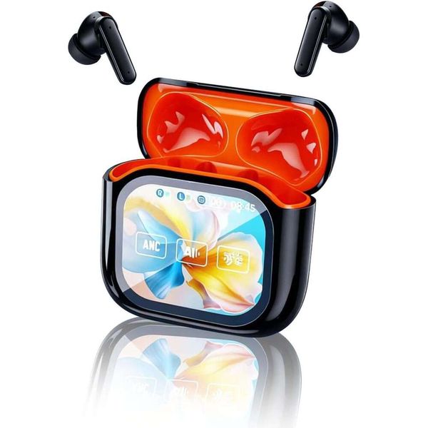 AI Earbud,Spanish & English Live Translation,AI 2025 New 6.0 Pro NE20 Translation Earbuds,LCD Touch Screen,Intelligent Noise Reduction,Suitable