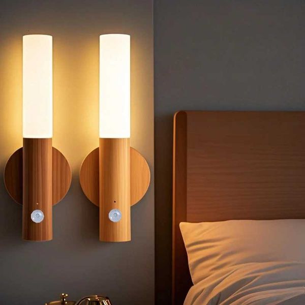 LED Night Light USB Charging Intelligent Human Induction For Bedside Cabinet Home Wardrobe Lighting Motion Sensor Light Led Lamp X251203