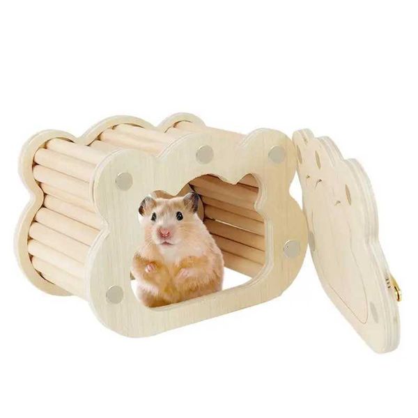Wooden Hamster Hideout Cute Cloud Shapes Tiny Hamster Hideo…