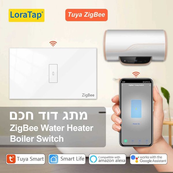 LoraTap Tuya Smart Life ZigBee Boiler Water Heater Switch Energy Consumption Monitoring Remote Control Google Assistant Alexa X251203