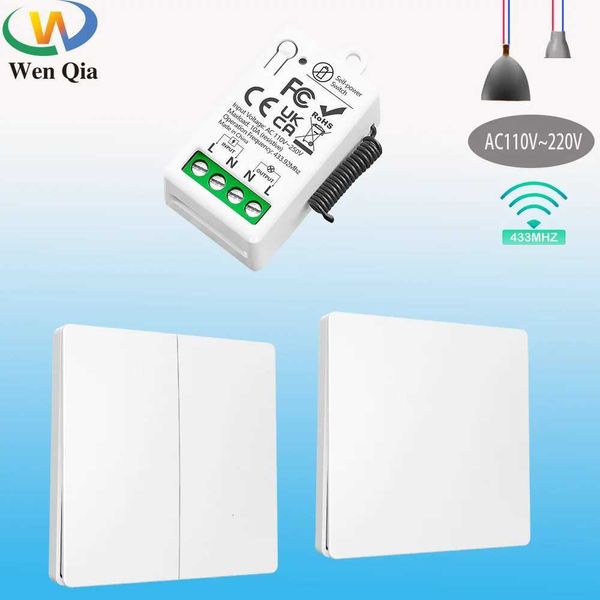 Wenqia RF Wireless Light Switch 110V 220V 10A Mini Relay Receiver Self Generating Power Remote Control Wall Switch for Light Fan X251203