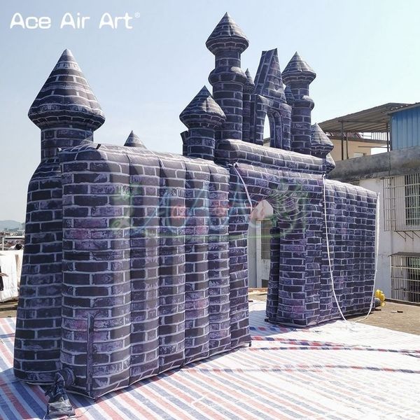 Advertising 12mWx6mH (40x20ft) Large Oxford Airblown Inflatable Castle Arch Outdoor e Building Structure Archway Balloon For Event