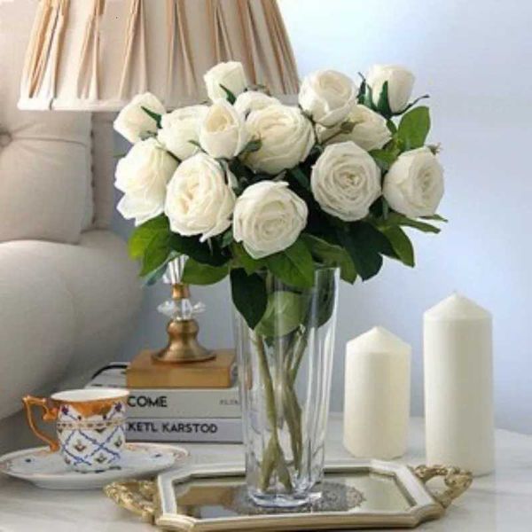 5Pcs/Lot Artificial Flowers Moisturizing Rose Touch Realistic Simation Flower Wedding Vntines Day Gift Fake Flowers H251204-image