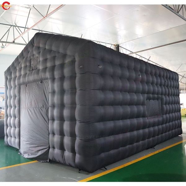 USA Promote Outdoor Activities 10mLx10mWx4.2mH (33x33x14ft) Inflatable nightclub tent Commercial Black disco Cube Party Tent come with Blower