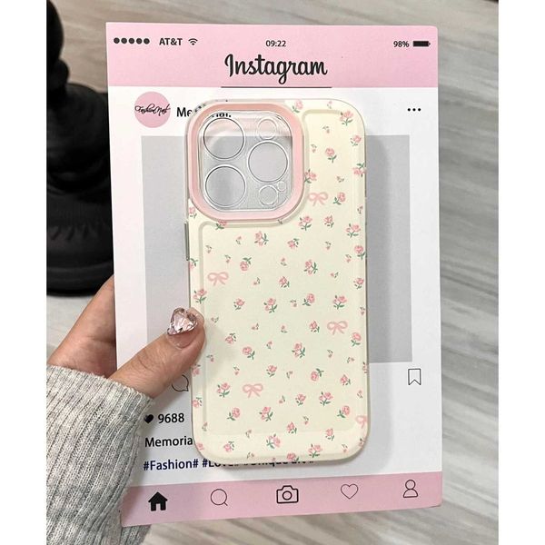 Floral Rose Korean Ins Gentle Cute Versatile Phone Case For iPhone 16 E 15 14 13 12 11 Pro XS Max 7 8 Plus Y2K Cover H251203