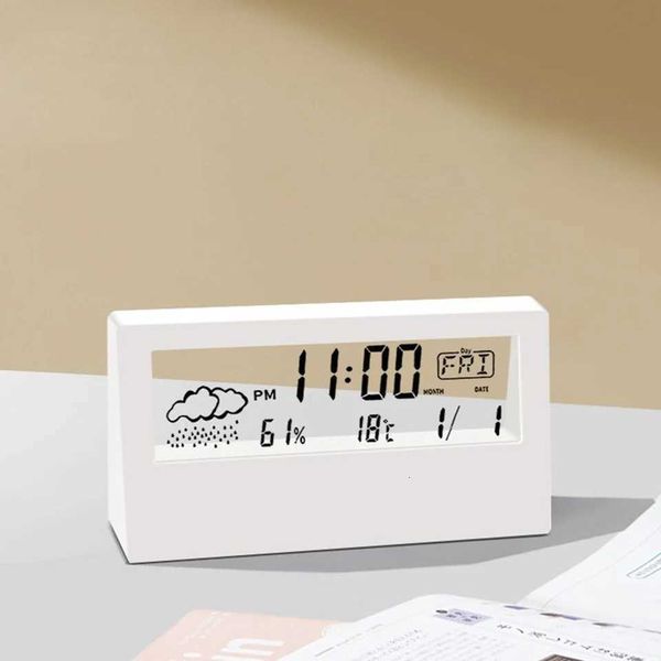 Thermo-Hygrometer Clock Creative Weather Display Electronic Alarm CLock Desktop Table Decor For Living Room Bedroom M251205