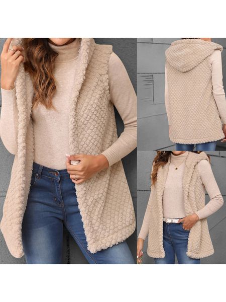 Women s Winter Faux Fur Hooded Vest Coat — compare prices at CompareOffers