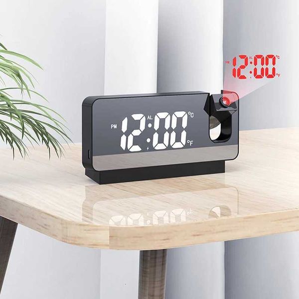 Creative LED Digital Projection Clock Projection Alarm Clock Temperature Display Home Decoration Desktop Clock M251205