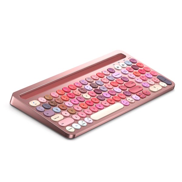 Punk Bluetooth 50 Wireless Backlit Keyboard Multi-Color with Card Slot Touchpad for Phone TabletZ260702