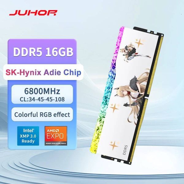 JUHOR RGB Memory DDR5 16GB 6800MHz Gaming Memoria Ram