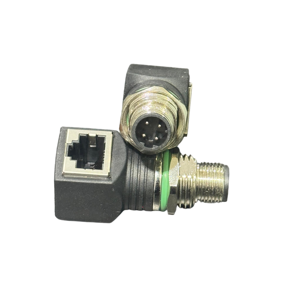 M12 Connector to RJ45 male side Insertion Adapter - Pack of 8 Pieces with Cable Size 0.34 mm²