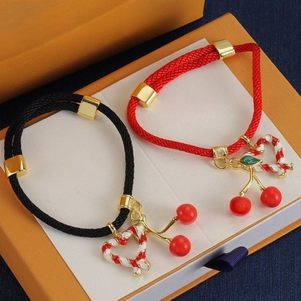 Luxury Unisex Bracelet Rope-woven Bracelet New Designer Cherry Bracelet Couple Bracelets Adjustable High-quality Jewelry Christmas Gifts
Luxury Unisex Bracelet Rope-woven Bracelet New Designer Cherry Bracelet Couple Bracelets Adjustable High-quality Jewelry Christmas Gifts