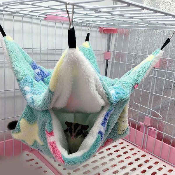 Hammock For Rat Guinea Pig Hamster Cage Double Thick Plush Warm Hanging Tree Bed Small Animal House Nest Sleeping Bag Pet Supply M251206