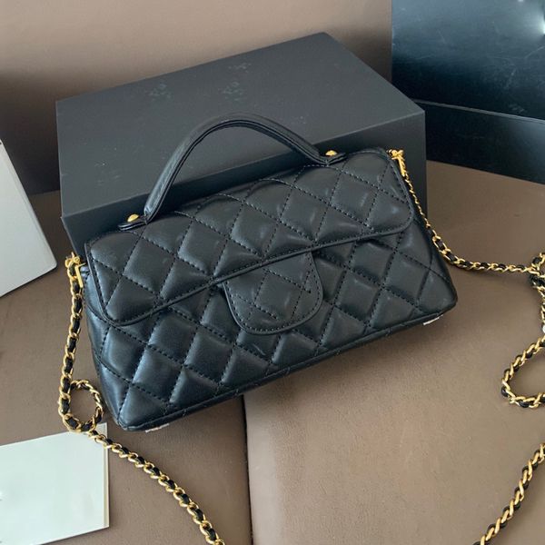 Top Handles Bag Womens Metal Chain Bag Leather Caviar Shoulder Bag 10A Tweed Bag Rectangular shoulder crossbody handbag with chain strap, Black
Top Handles Bag Womens Metal Chain Bag Leather Caviar Shoulder Bag 10A Tweed Bag Rectangular shoulder crossbody handbag with chain strap, Black