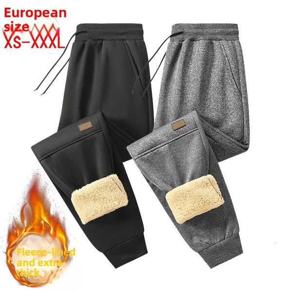 Black Pants Men Winter Casual Men's Plus Velvet Thickened Warm Sports Sweatpants Cargo Trousers