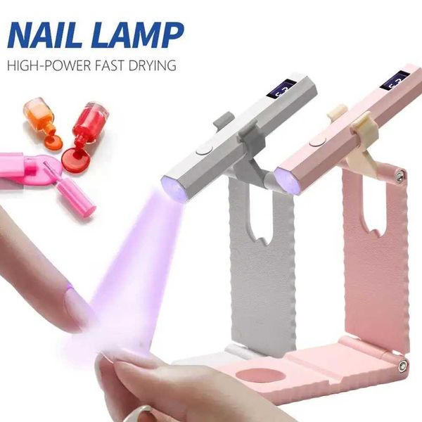 Mini UV Light For Gel Nails With Stand LCD Screen Portable Nail Lamp Kit Rechargeable Handsfree UV Nail Lamp Dryer Stand M251208