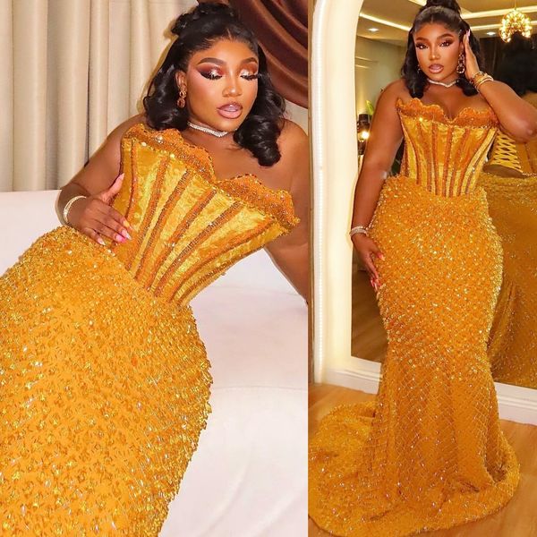 Aso Ebi Yellow Mermaid Prom Dresses 2026 Beaded Rhinestones Luxurious Evening Formal Party Second Birthday Engagement Gowns Plus Size Dress For Special Occasions, Hunter
Aso Ebi Yellow Mermaid Prom Dresses 2026 Beaded Rhinestones Luxurious Evening Formal Party Second Birthday Engagement Gowns Plus Size Dress For Special Occasions, Hunter