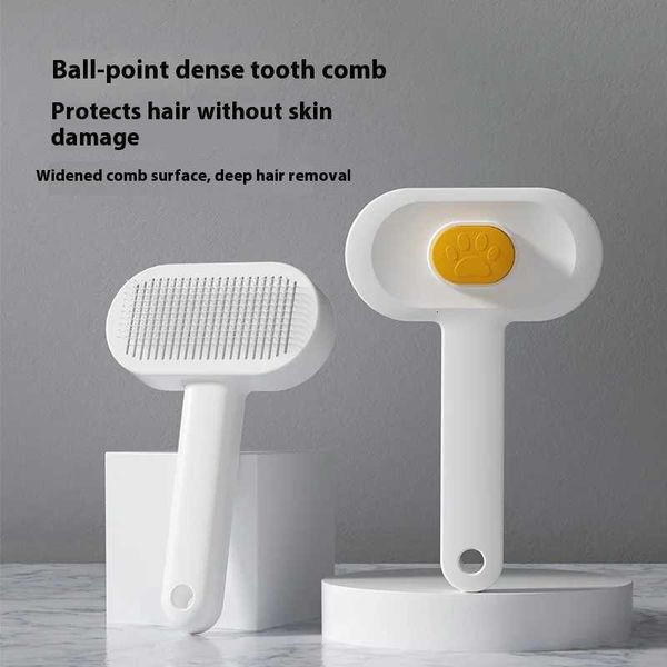 Professional Stainless Steel Pet Grooming Brush 2 in 1 Deshedding and Massage Tool for Cats and Dogs with Comfort Grip M251208