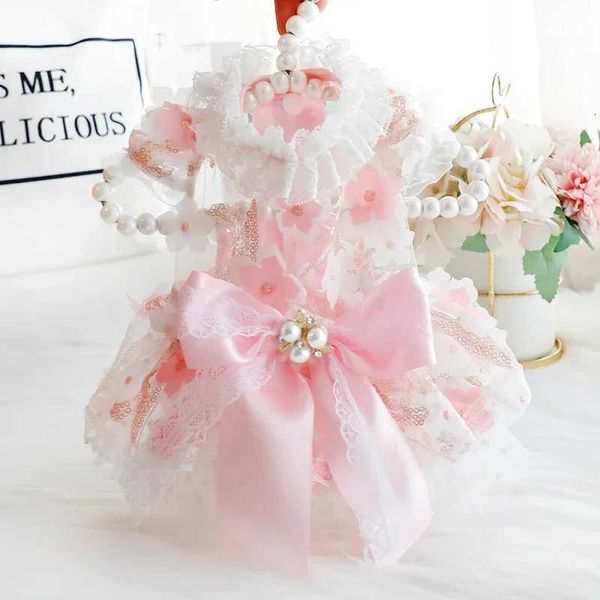 Spring Summer Thin Style Pet Cat Dog Flower Dress Princess Wedding Gown Design …