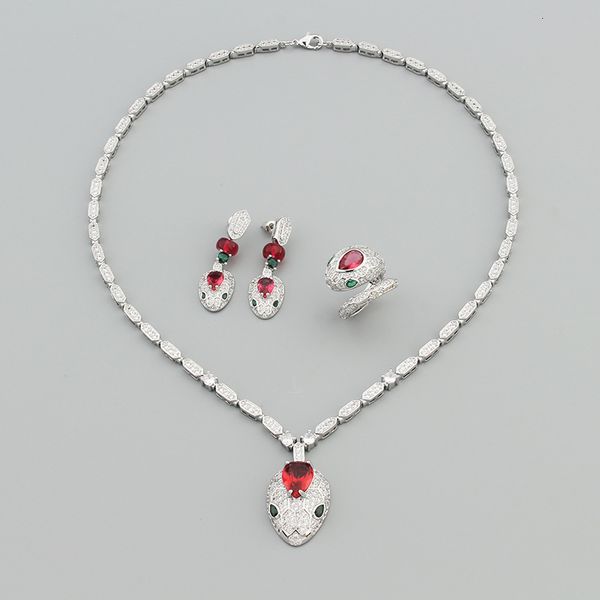 Vintage New Ring Earrings Necklace Jewelry Set Inlaid with Ruby for Women Banquet Wedding Bride Earrings, Orange
Vintage New Ring Earrings Necklace Jewelry Set Inlaid with Ruby for Women Banquet Wedding Bride Earrings, Orange