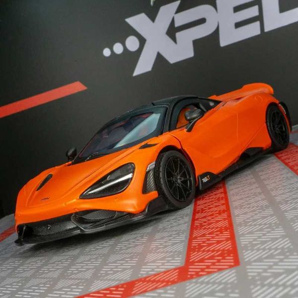 124 McLaren 765LT Alloy Sports Car Model Diecasts Metal Toy Vehicles Car Model Simulation Sound Light Collection Kids Toys Gift C251209