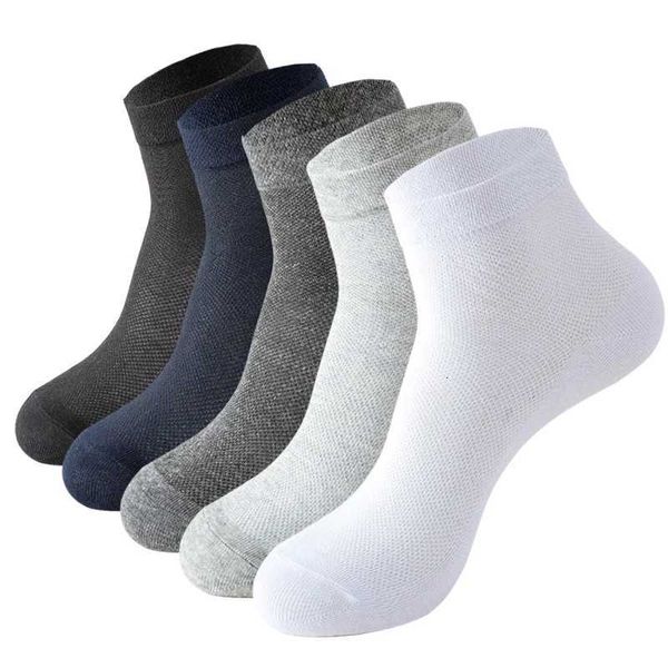 5Pairs Men Mesh Socks Organic Cotton Breathable Black White Business Sock Casua…