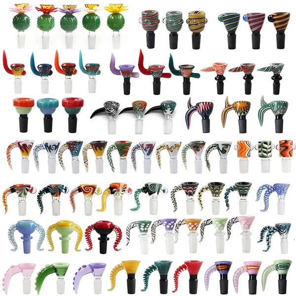 20 Sryles High Quality Glass Accessories US Color Wig Wag 14mm Male Glass Bowls Pieces Replacement
