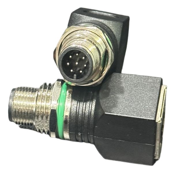 Ethernet Adaptor connector Compatible with Standardized A Code 8 pins male Connection from M12 Pin to RJ45 Plug | Pack of 8 pcs (straight insertion) 0.25mm2 cable