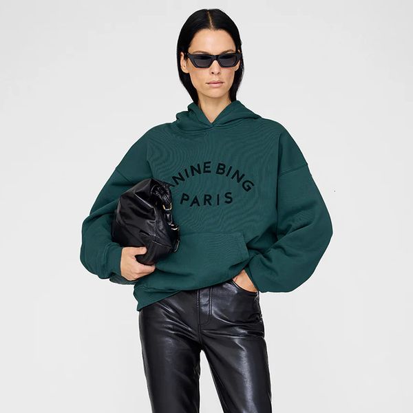 Comforters Sets 25 Autumn Winter New Niche Ab Letter Felt Patch Embroidery Washed Vintage Fleece Hooded Sweatshirt for Women