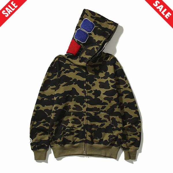 Fashion Mens Hoodie Designer Hoodie Zip Up Hoodie Women Men Camouflage Embroidered Printed Single Double Hat Hoodie Hip hop Hoodies Size M-3XL