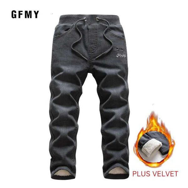 Gfmy Brand 2021 Leisure Winter Black Plus Velvet Boys Jeans 3Year -10Year Keep …