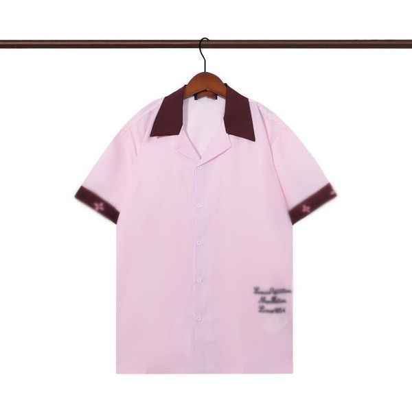 26ssll New Fashion men's printed dress Shirt Men short Sleeve Business Casual Shirts wiomen Slim Fit Streetwear Homme 3XL