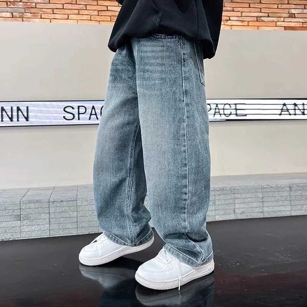 Trendy Brand High-Quality Boys Jeans Soft Loose Straight Leg Wide Leg Casual Ve…